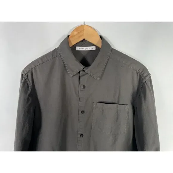 Mika Jaymes Men's Medium Gray Long Sleeve Button Down Shirt‎
